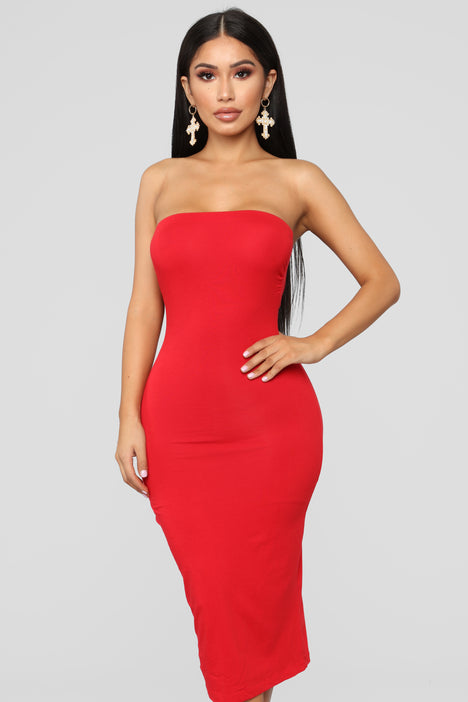 Rhianna Tube Dress - Red | Fashion Nova ...